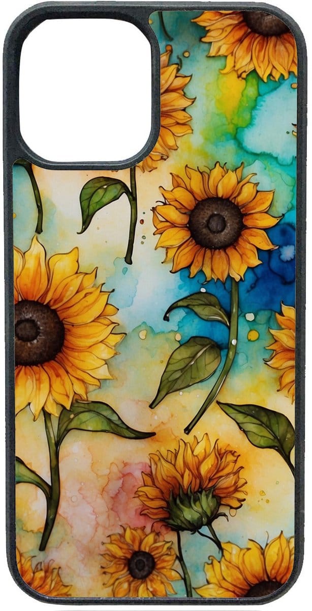 Telefoonhoesje - WATERVERF ZONNEBLOEMEN - Iphone 16 Plus