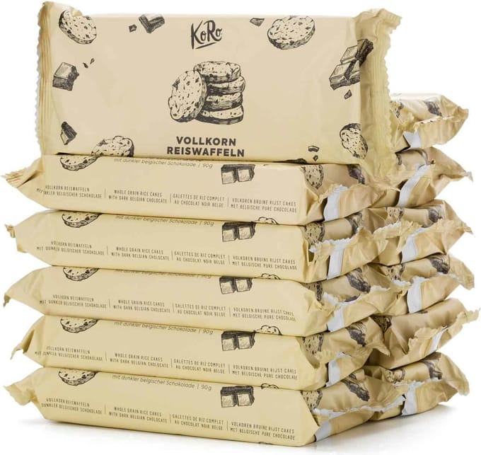 KoRo | Volkoren rijstwafels met pure chocolade 12 x 90 g