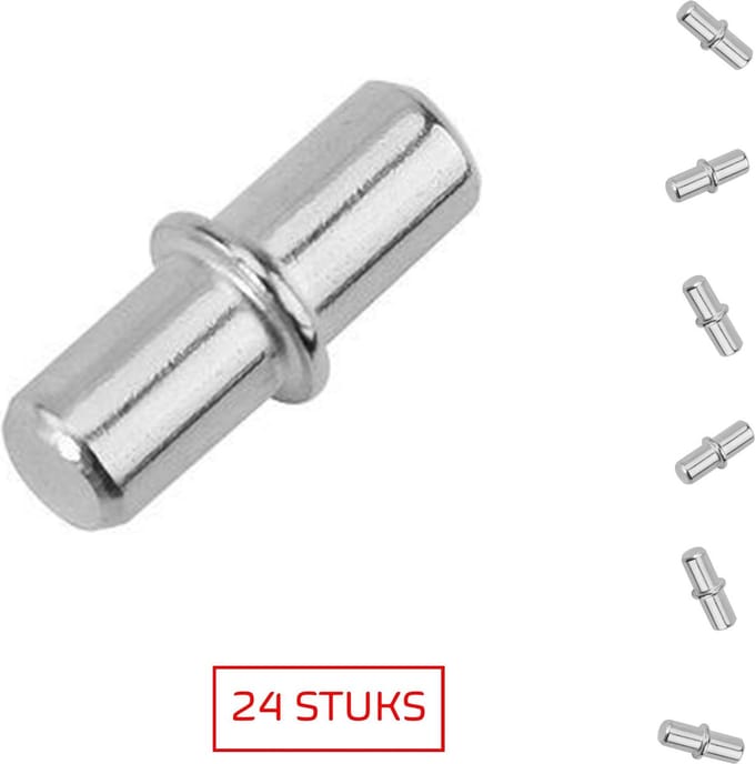 TQ4U kastplankdrager - Duplo - Metaal vernikkeld - Ø 5 mm - 24 stuks