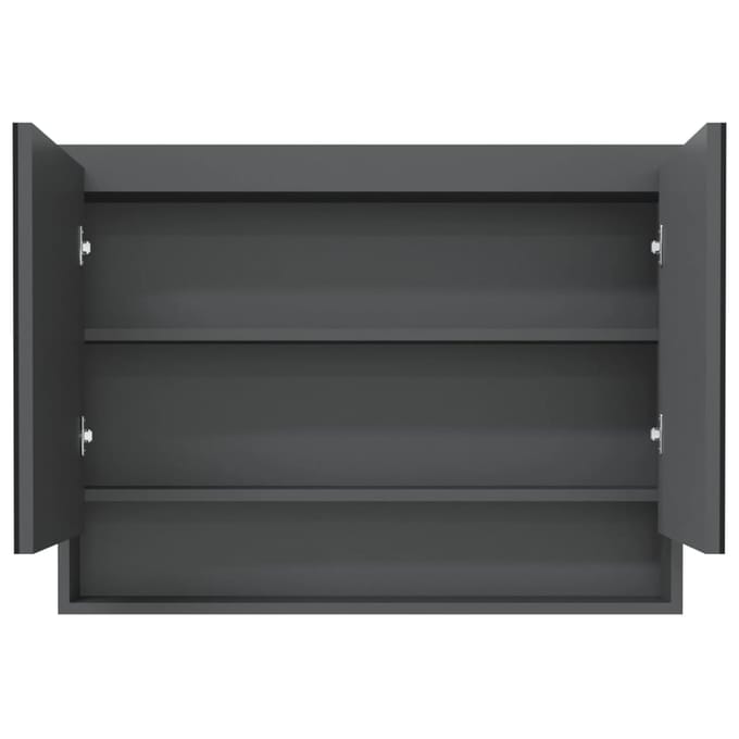 vidaXL - Badkamerkast - met - spiegel - 80x15x60 - cm - MDF - grijs