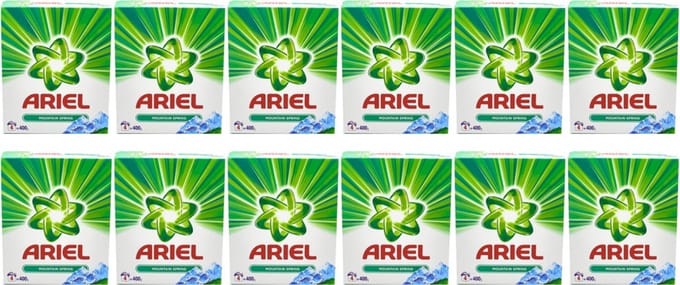 11 x Ariel Waspoeder Mountain Spring – 400 g (4 wasbeurten) – Totaal 4.400 g