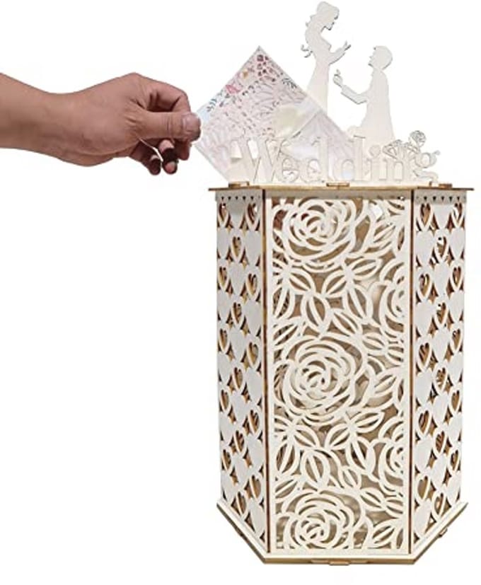 Houten Bruiloftskaartbox - Cadeaukaartenbox voor Bruiloft en Verlovingsfeest