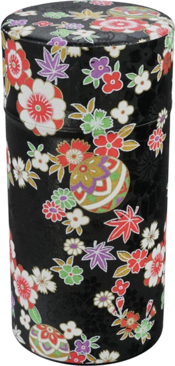 Tokyo Design Studio - Theeblik - Zwarte Bloemen - RVS