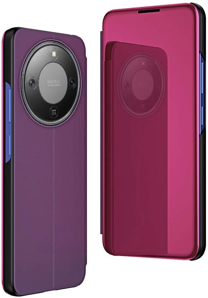 Hoesje geschikt voor HONOR Magic8 Lite - Phonesta Smart View Mirror Book Case - Paars