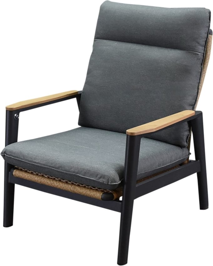 Alzano verstelbare lounge tuinstoel aluminium teak antraciet