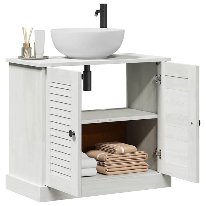 vidaXL - Wastafelkast - VIGO - Wit - en - Antiek - Wit - 68 - x - 34 - x - 59 - cm