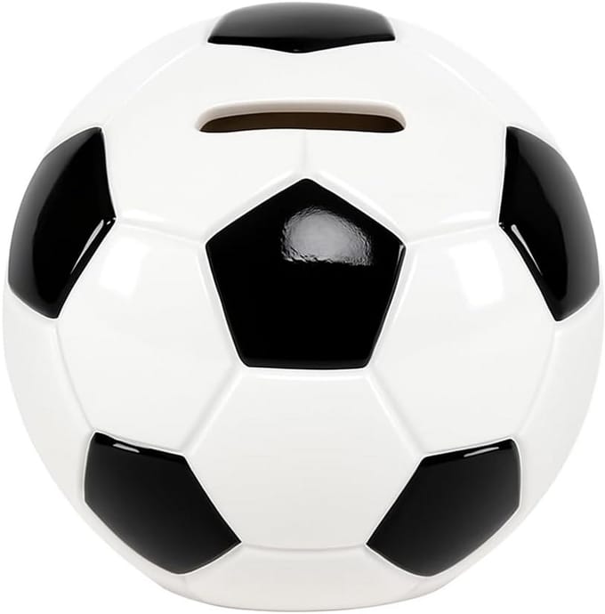 Keramische Spaarpot Voetbal voor Kinderen - Spaarvarken Decoratie