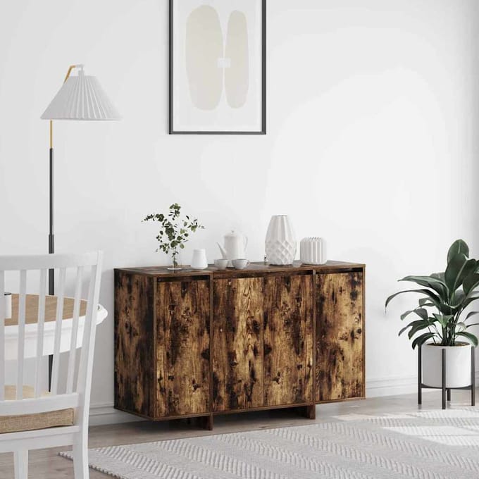 vidaXL - Dressoir - Rook - Eiken - 120 - x - 41 - x - 75 - cm - Bewerkt - hout