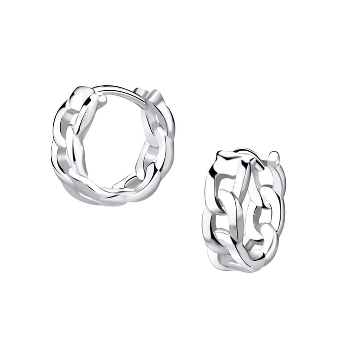 Joy|S - Zilveren oorringen - gourmet schakel - 1.1 mm / 3 mm
