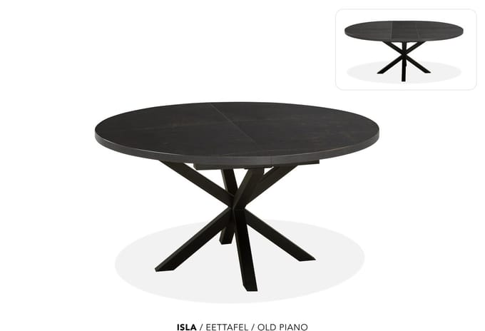 Maxfurn - Ronde uitschuiftafel 140/180 | Zeer krasvast | Kleur: Old Piano