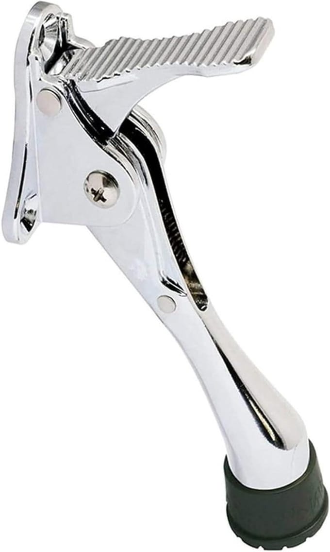 Deurstopper Kick-Down - Deurvastzetter Deurhouder - Deur Openhouden - One Touch Bediening - 15 x 15 x 20 cm - Zilver