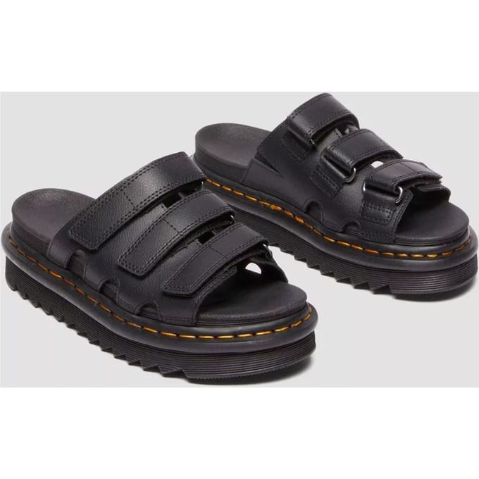Dr. Martens Raine Athena Leren Zwarte Slippers Voor Dames