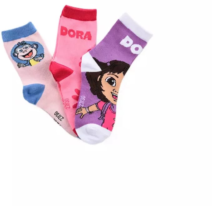 Dora the Explorer Sokken – Kinder Sokken – 3 Paar - Dora & Boots – Maat 31/34