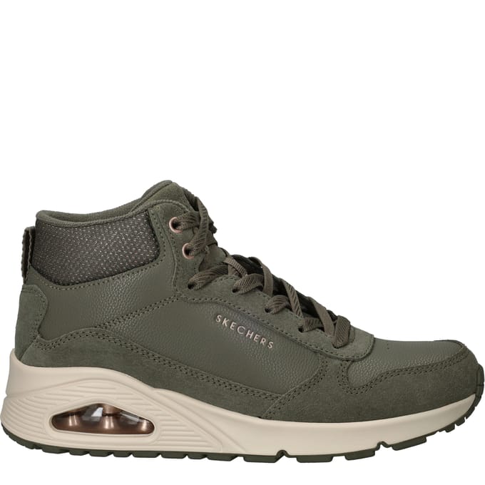 Skechers Skechers Uno Stacre Shine Veterboots groen Suede