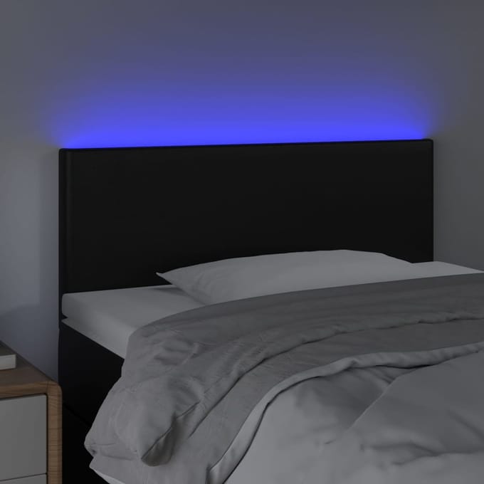 vidaXL - Hoofdbord - LED - 100x5x78/88 - cm - kunstleer - zwart