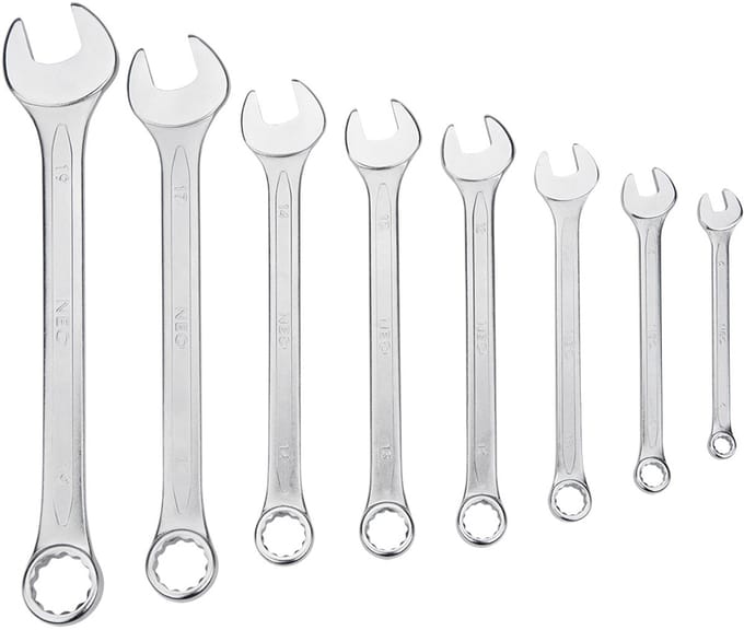 NEO Steek/ringsleutelset 6-19 mm, 8 dlg