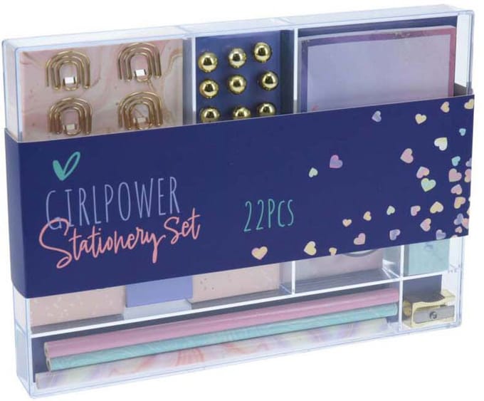Schrijfwarenset creatief speelgoed goud paars 22-delig multicolor.