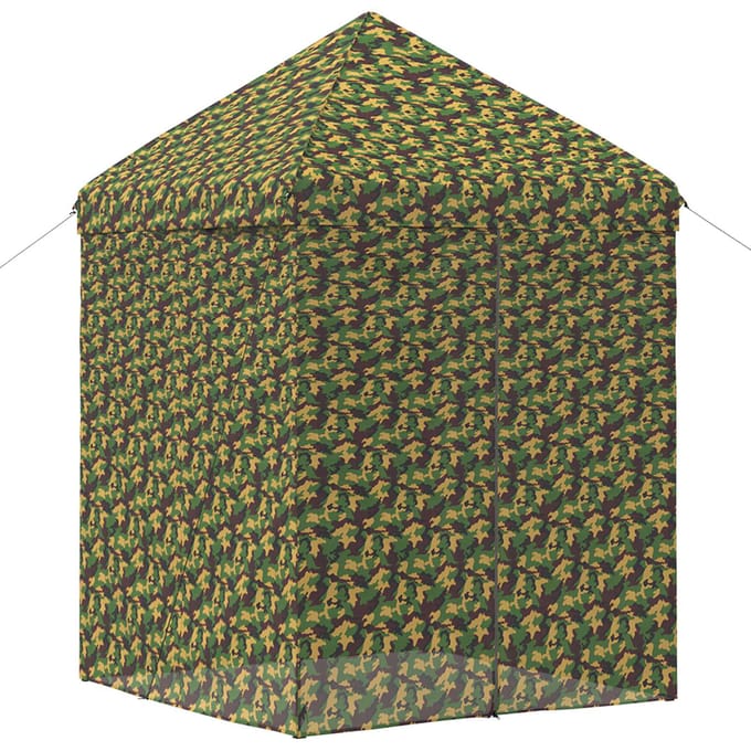 vidaXL - Luifel - Tent - met - 4 - Zijkanten - 2 - x - 2 - m - Leger - Camouflage