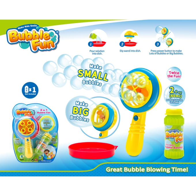 KiddyGo bellenblaas speelgoed fan 2 in 1 multicolor USB.