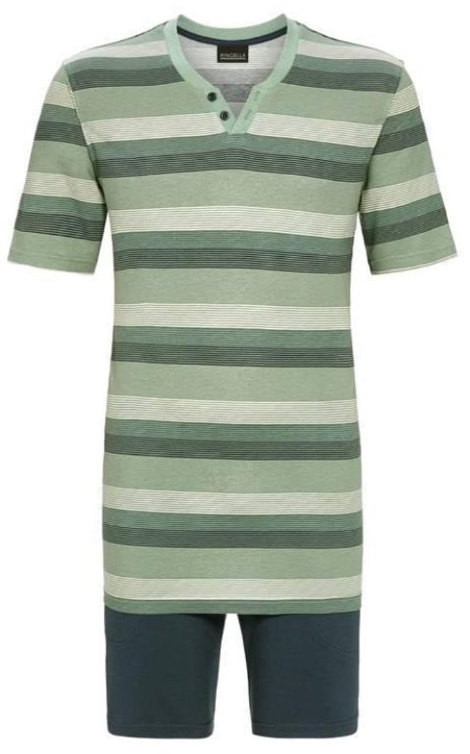 Groene strepen heren shortama - Groen - Maat - 50