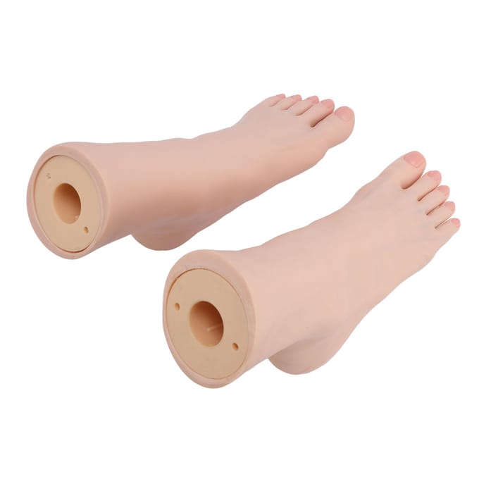 1 Paar Simulatie Voetmodel Zachte Aanraking Massagetechniek Oefenen Nail Art Display Voetmodel voor beige