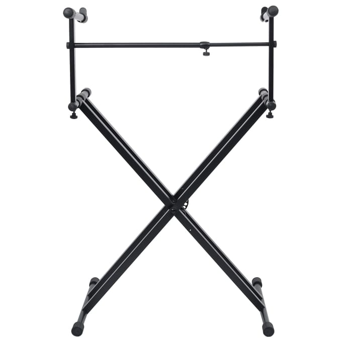 vidaXL - Keyboardstandaard - X-frame - dubbel - versterkt - zwart
