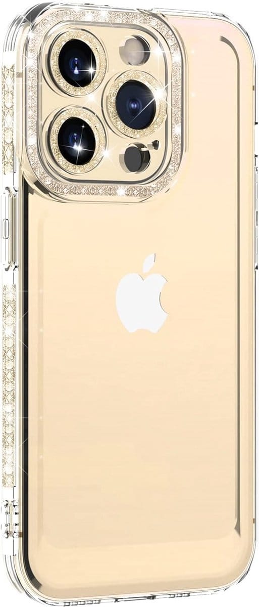 Diamond Space Telefoonhoesje met Camera Bescherming voor iPhone 14 Pro Max - FuturiQ - Transparant