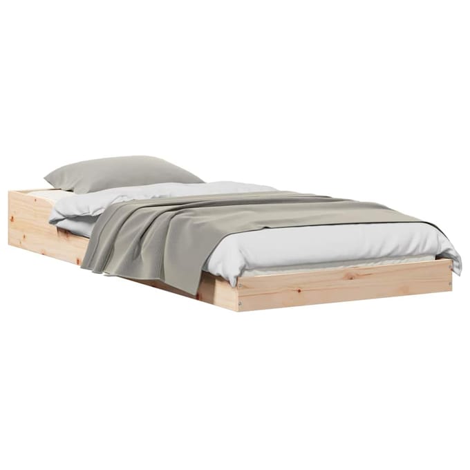 vidaXL - Bedframe - Naturel - 90 - x - 220 - cm - Massief - grenenhout