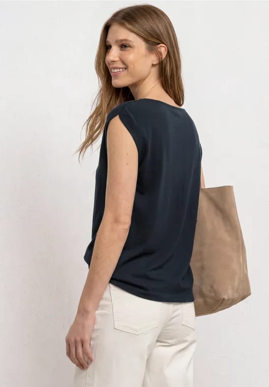 Basic shirt met boothals