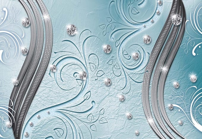 Fotobehang Pattern Abstract Ornament Leaves | PANORAMIC - 250cm x 104cm | 130g/m2 Vlies