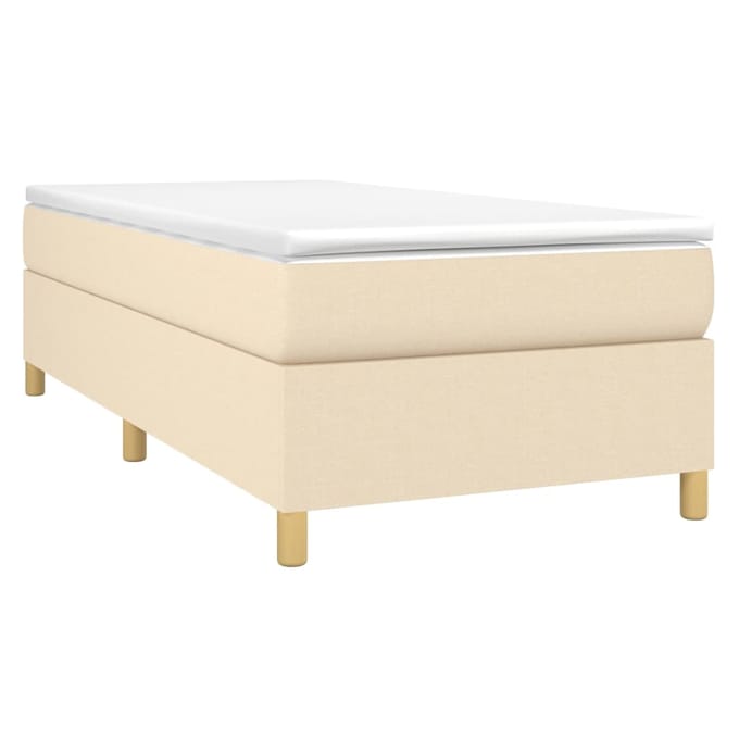 vidaXL - Boxspring - bed - 90x190 - cm - stof - crèmekleurig