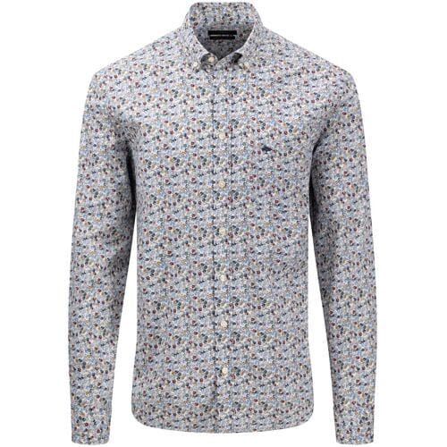 Fynch-Hatton Overhemd Colorful Fantasy Mini Fantasy Leaves Pattern Off White-Multi / male