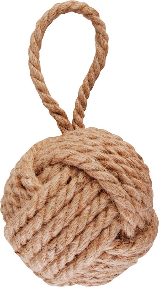 Esschert design deurstopper knoop - 1.7 kilo - bruin - jute - 14 x 14 cm