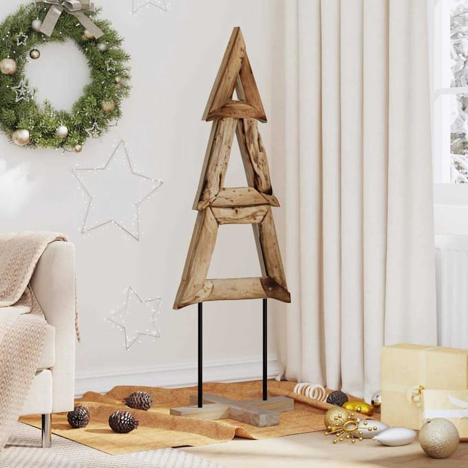 vidaXL Kerstboom Bruin 120 cm Massief teakhout