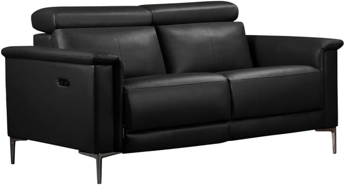 Lund-2Zitsbank - 1 Elektrische Relax - Zwart PU