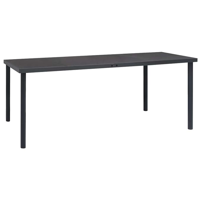 vidaXL - Tuintafel - 190x90x74 - cm - staal - antracietkleurig