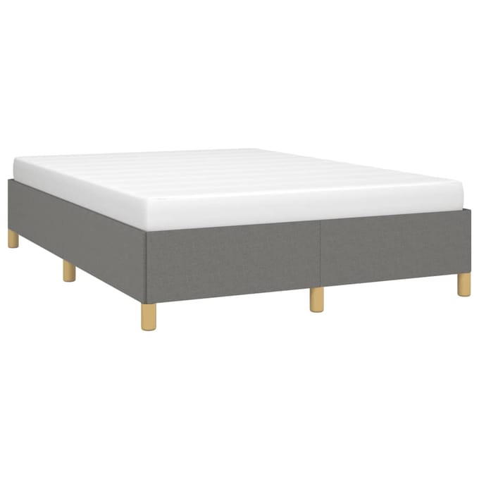 vidaXL - Bedframe - zonder - matras - stof - donkergrijs - 140x190 - cm
