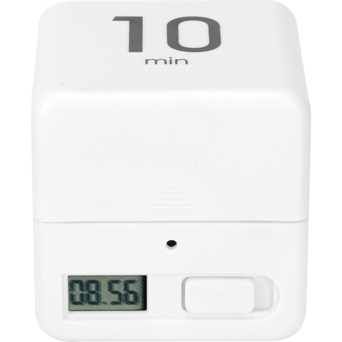 Zwaartekrachtsensor Kubische Digitale Timer met Display Tijdmanagement voor Thuis Keuken School white