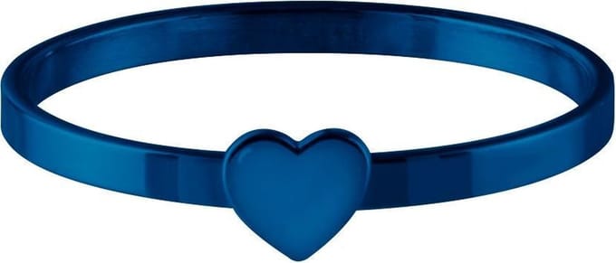 Quiges Stapelring Dames - Vulring Hart - RVS Blauw - Maat 19 - Hoogte 2mm