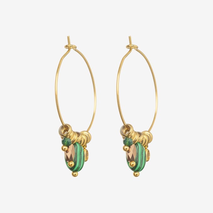 Essenza Beads And Charms Earrings Gold