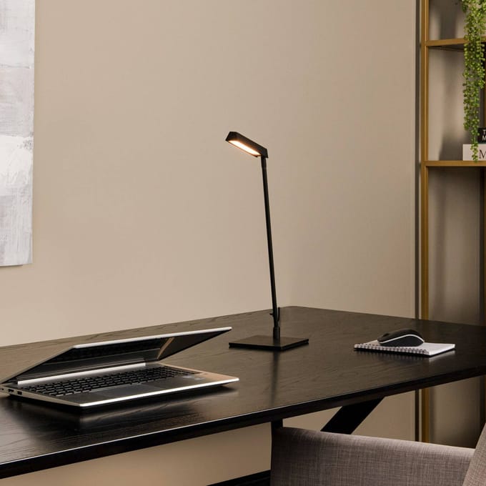 Lucide LAVALE - Bureaulamp - LED Dimbaar - 1x3W 2700K - Zwart