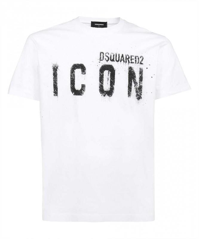 DSQUARED2 Italiaans T-shirt Icon Wit - Maat: XXL gray