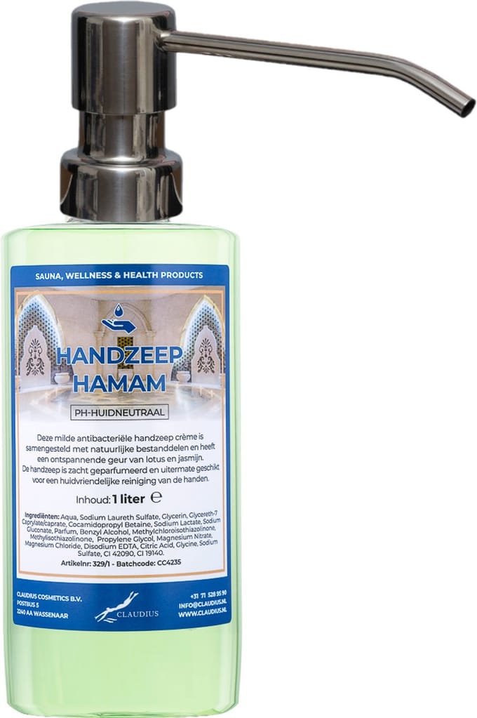 Handzeep Hamam 500 ml - met gratis RVS zilverkleurige pomp