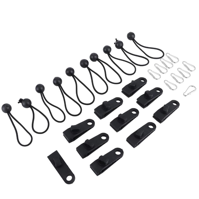Multifunctionele Winddichte Tentclip Gesp Bal Elastische Koorden Buitentent Luifels Klem Accessoires black