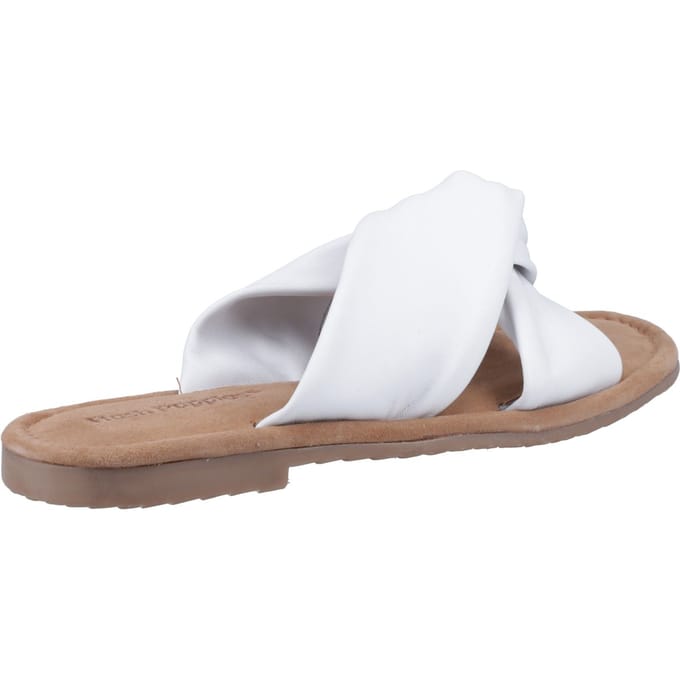 Hush Puppies Amy Brede Pasvorm Leren Dames Witte Sandalen