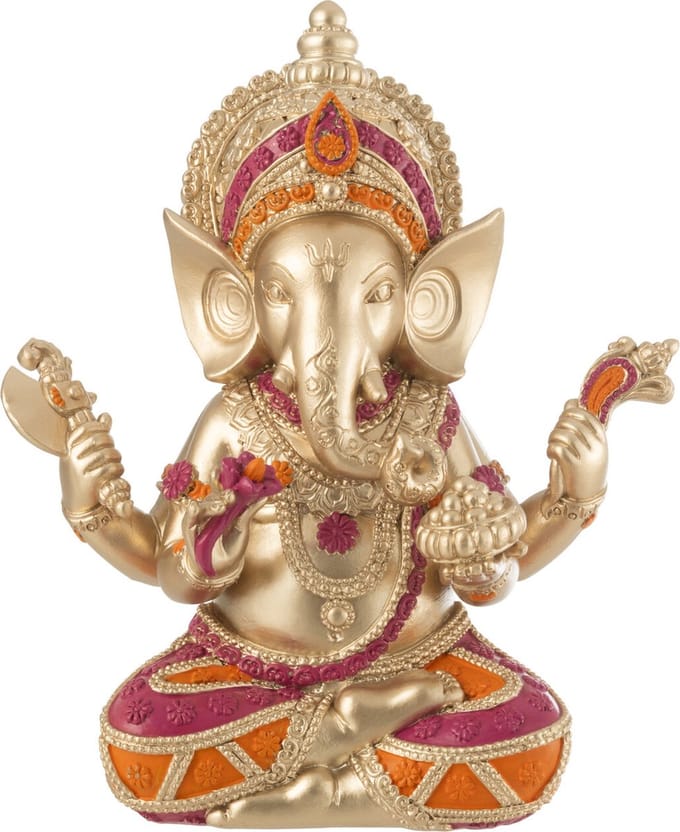 J-Line decoratie Ganesha Zittend - polyresin - mix - small
