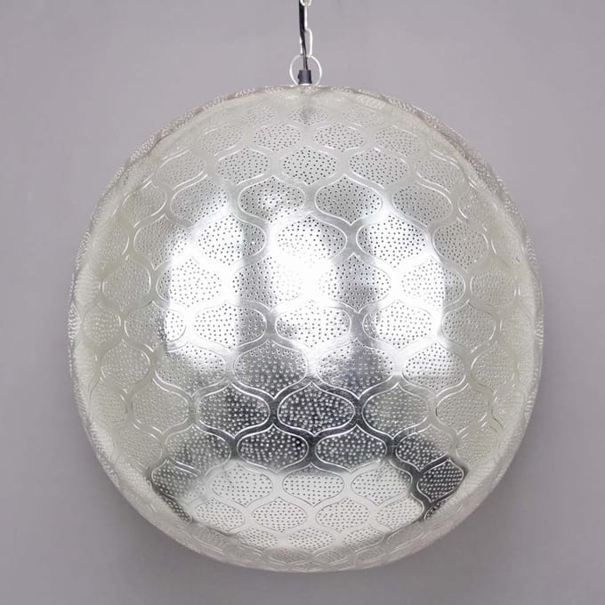Safaary - Oosterse Hanglamp Saida Zilver Ø 50 x 55cm