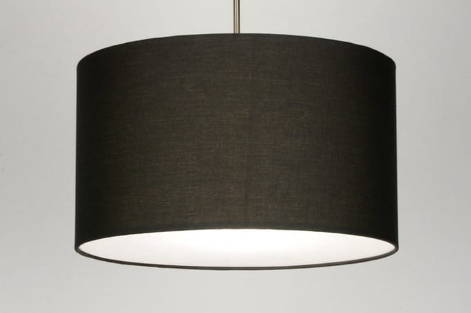 Lumidora Hanglamp 30377 - YORK - E27 - Zwart - Textiel - ⌀ 45 cm