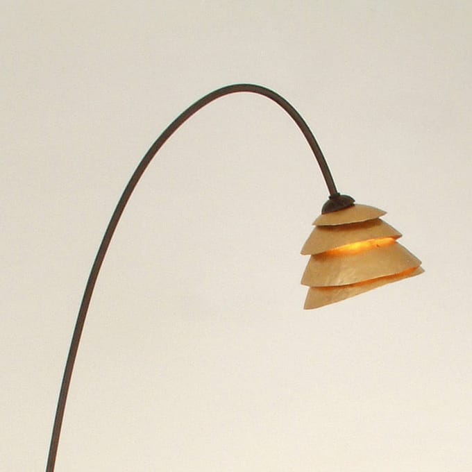 Holländer Elegante vloerlamp SNAIL 1-lichts ijzer bruin-goud