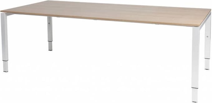 Vergadertafel Domino - 220x100 Havana Kersen - wit frame